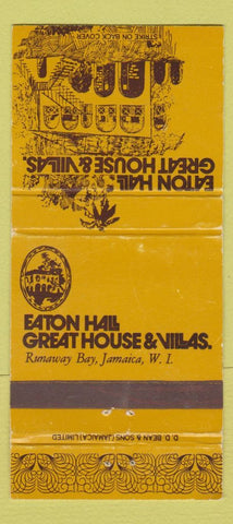 Matchbook Cover - Easton Hall Great House Runaway Bay Jamaica WEAR 30 Strike