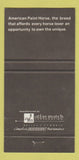Matchbook Cover - American Paint Horse Association Dare Merced CA 30 Strike