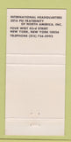 Matchbook Cover - Zeti Psi Fraternity New York City 30 Strike