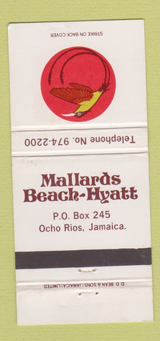 Matchbook Cover - Mallards Beach Hyatt Ocho Rios Jamaica 30 Strike