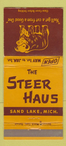 Matchbook Cover - The Steer Haus Sand Lake MI 30 Strike