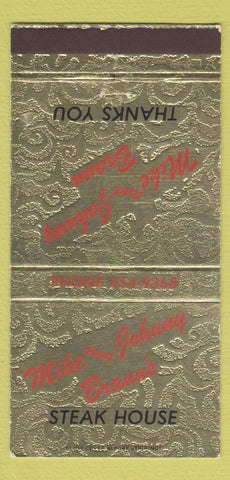 Matchbook Cover - Mike and Johnny Brann Steak House Grand Rapids MI 30 Strike