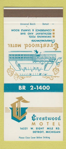Matchbook Cover - Crestwood Motel Detroit MI 30 Strike