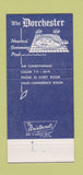 Matchbook Cover - Dorchester Motel Detroit MI 30 Strike