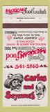 Matchbook Cover - Carlos and Seymour's Mexican Food Ferndale MI 30 Strike