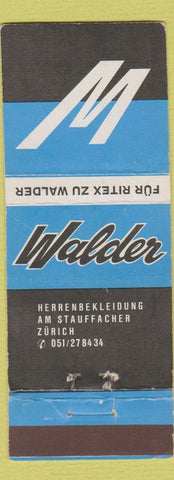 Matchbook Cover - Walder Switzerland
