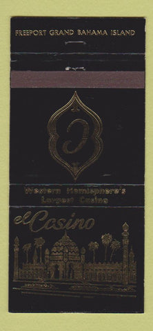 Matchbook Cover - El Casino Freeport Grand Bahamas 30 Strike