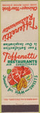Matchbook Cover - Toffenetti Restaurants Chicago New York City
