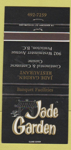 Matchbook Cover - Jade Garden Chinese Restaurant Penticton BC 30 Strike