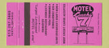 Matchbook Cover - Motel Lucky 7 Perth ON PINK 30 Strike