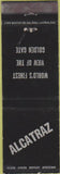 Matchbook Cover - Alcatraz Island Prison San Francisco CA
