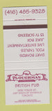 Matchbook Cover - The Ploughman British Pub Toronto ON 30 Strike