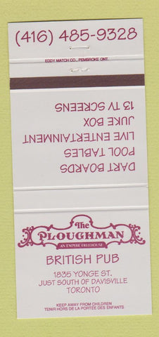 Matchbook Cover - The Ploughman British Pub Toronto ON 30 Strike