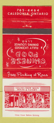 Matchbook Cover - Grand Chow Mein Chinese Restaurant Caledonia ON 30 Strike