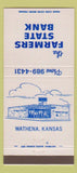 Matchbook Cover - Farmers State Bank Wathena KS 30 Strike