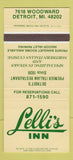 Matchbook Cover - Lelli's Inn Detroit MI Italian 30 Strike