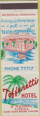 Matchbook Cover - Toffenetti Hotel St Petersburg FL