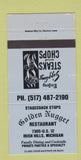 Matchbook Cover - Golden Nugget Restaurant Irish Hills MI BLUE 30 Strike