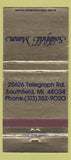 Matchbook Cover - Southfield Manor MI 30 Strike