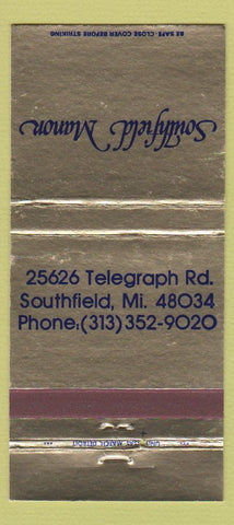 Matchbook Cover - Southfield Manor MI 30 Strike