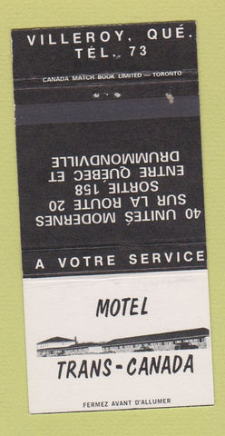 Matchbook Cover - Motel Trans Canada Drummondville QC 30 Strike