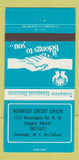 Matchbook Cover - Northwest Credit Union Calgary AB 30 Strike