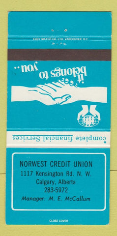 Matchbook Cover - Northwest Credit Union Calgary AB 30 Strike