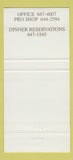 Matchbook Cover - Chester Valley Golf Club Malvern PA 30 Strike