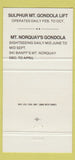 Matchbook Cover - Mount Norquay Skiing Banff AB 30 Strike