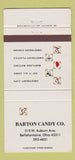 Matchbook Cover - Barton Candy Bellefontaine OH Sweetheart Cups 30 Strike