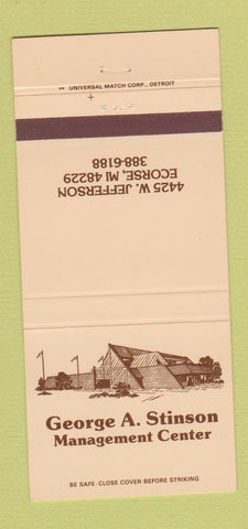 Matchbook Cover - George A Stinson Management Center Ecorse MI 30 Strike