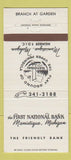 Matchbook Cover - First National Bank Manistique MI 30 Strike