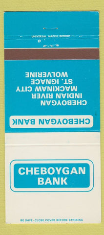 Matchbook Cover - Cheboygan Bank MI St Ignace Wolverine 30 Strike