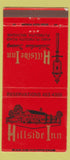 Matchbook Cover - Hillside Inn Plymouth MI 30 Strike