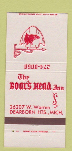 Matchbook Cover - Boar's Head Inn Dearborn Heights MI 30 Strike