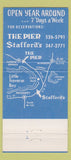 Matchbook Cover - The Pier Stafford's Harbor Springs MI 30 Strike
