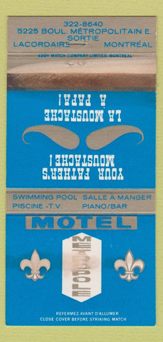 Matchbook Cover - Motel Metropole Montreal QC WORN 30 Strike