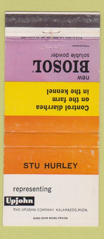 Matchbook Cover - New Biosol Posder Upjohn Stu Hurley WEAR 30 Strike