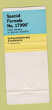 Matchbook Cover - New Biosol Posder Upjohn Stu Hurley WEAR 30 Strike