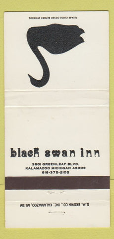 Matchbook Cover - Black Swan Inn Kalamazoo MI 30 Strike