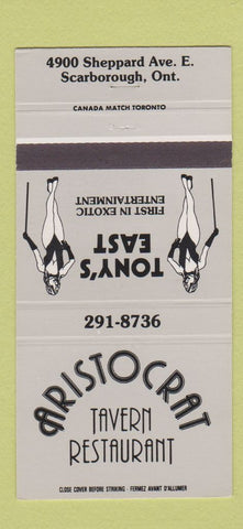 Matchbook Cover Aristocrat Tavern Strip Club girlie Scarborough ON 30 Strike