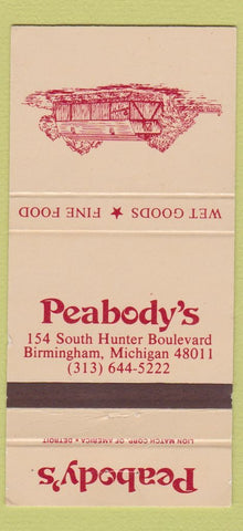 Matchbook Cover - Peabody's Birmingham MI restaurant 30 Strike