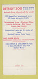 Matchbook Cover - Detroit MI Zoo train tigers 30 Strike
