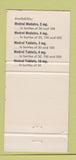 Matchbook Cover - Medrol Upjohn Drugs 30 Strike