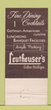 Matchbook Cover - Leutheuser's Rstaurant Saline MI 30 Strike