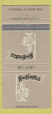 Matchbook Cover - Kaupinski's Detroit MI 30 Strike