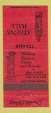 Matchbook Cover - Athena Hall Roseville MI 30 Strike