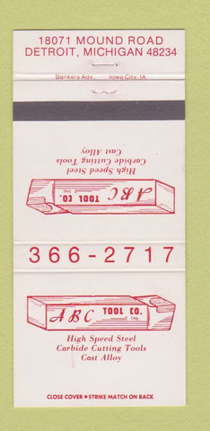 Matchbook Cover - ABC Tool Cutting Detroit MI 30 Strike