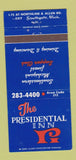Matchbook Cover - Presidential Inn Southgate MI 30 Strike