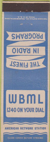 Matchbook Cover - WBML Radio 1240 AM